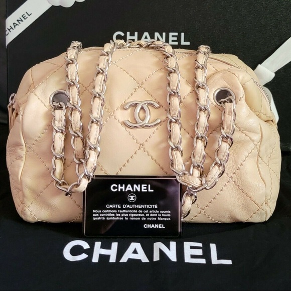 CHANEL Handbags - Chanel Authentic Beige Lambskin Bag